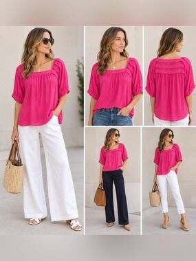 Elegant Silk Pink Women's Blouse from Banana Republic